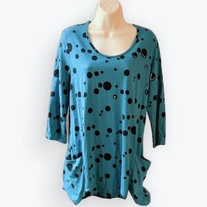 USA-Made Polka Dots All Cotton Tunic ~ M